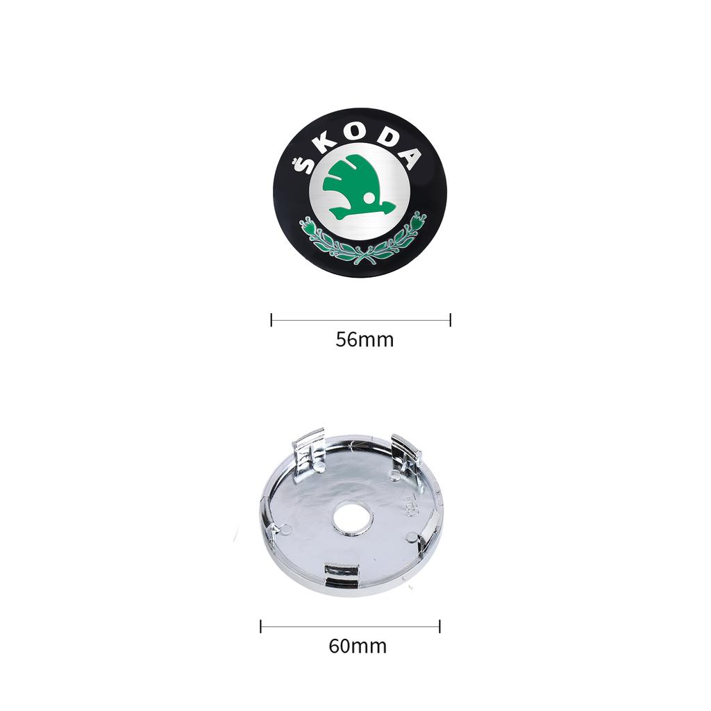 NADH5 4/8PCS 56 60mm Car Styling Wheel Center Hub Caps Rim Cover Badge Emblem Sticker For Skoda Rapid Octavia A5 RS Kodiaq Fabia A7