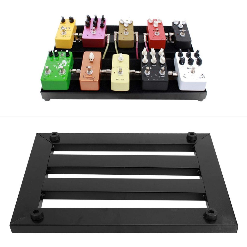 Portable Metal Pedal Board, Guitar Effect Pedal Board, 14.6 * 10.6 * 0.8 Inch, Electric Guitar Effect Holder for Guitar Effect Pedals