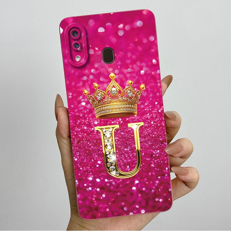 Phone Case for Samsung A20 a205 Galaxy a207 A20s Soft Silicone Crown Letters Back Cover for Samsung A20 A 20s A30 Bumper Shells