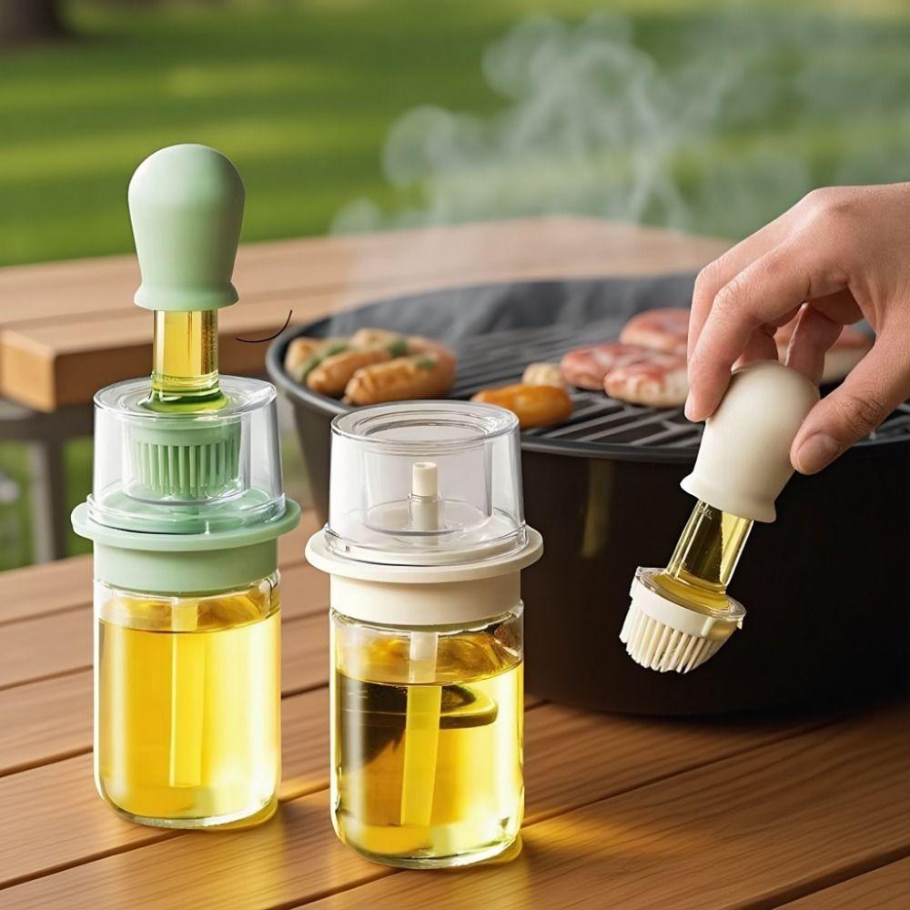 2 in 1 Measuring Oil Bottle Heat Resistant Barbecue Spray Bottle Kitchen Oil Bottle Kitchen