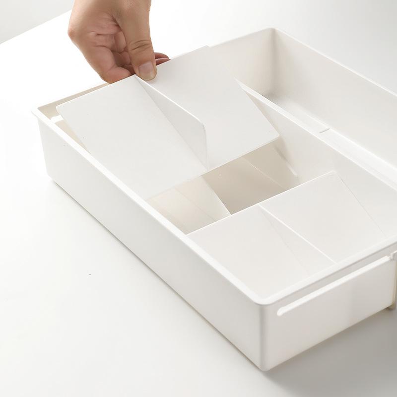 1 шт. Выдвижной ящик для хранения на кухне, шкафчик, пластиковый, со съемными перегородками, ящик для хранения посуды, кухонный органайзер