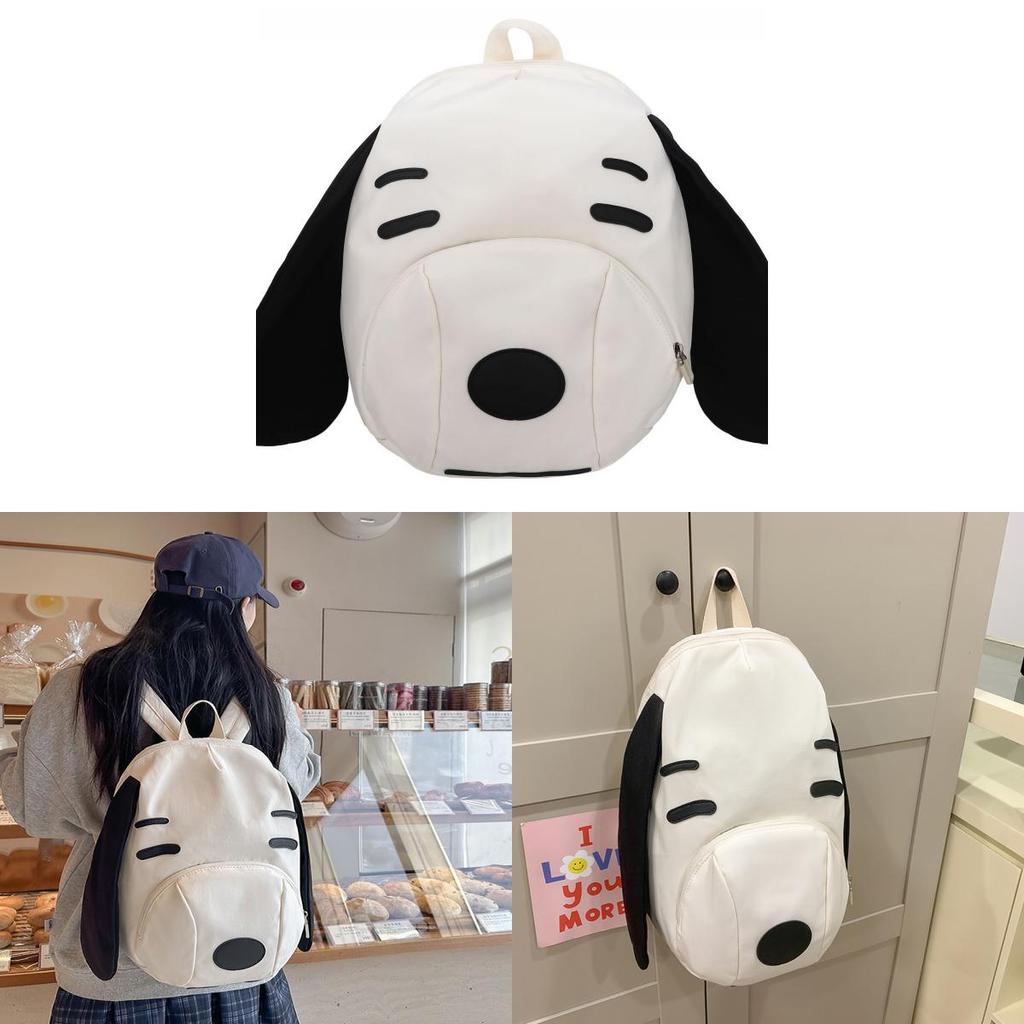 Snoopy Cartoon Backpack For Kids With Nylon And Laptop Storage