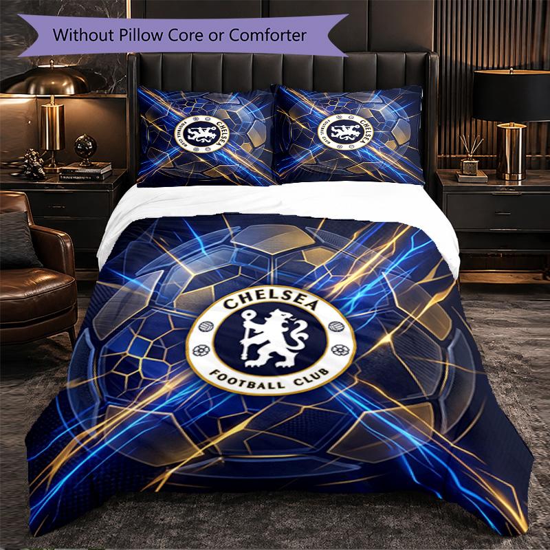 Набор постельного белья Chelsea FC, 3 предмета, мягкая микрофибра, пододеяльник с наволочками для спальни