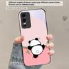 Милый и очаровательный панда Для vivo Y100 Y33s Y03 Y36 Y35 Y52 Y72 Y55 Y16 Y76 Y75 Y72 5G iQOO 12 Z9 Turbo Черный Стеклянный Чехол для Телефона