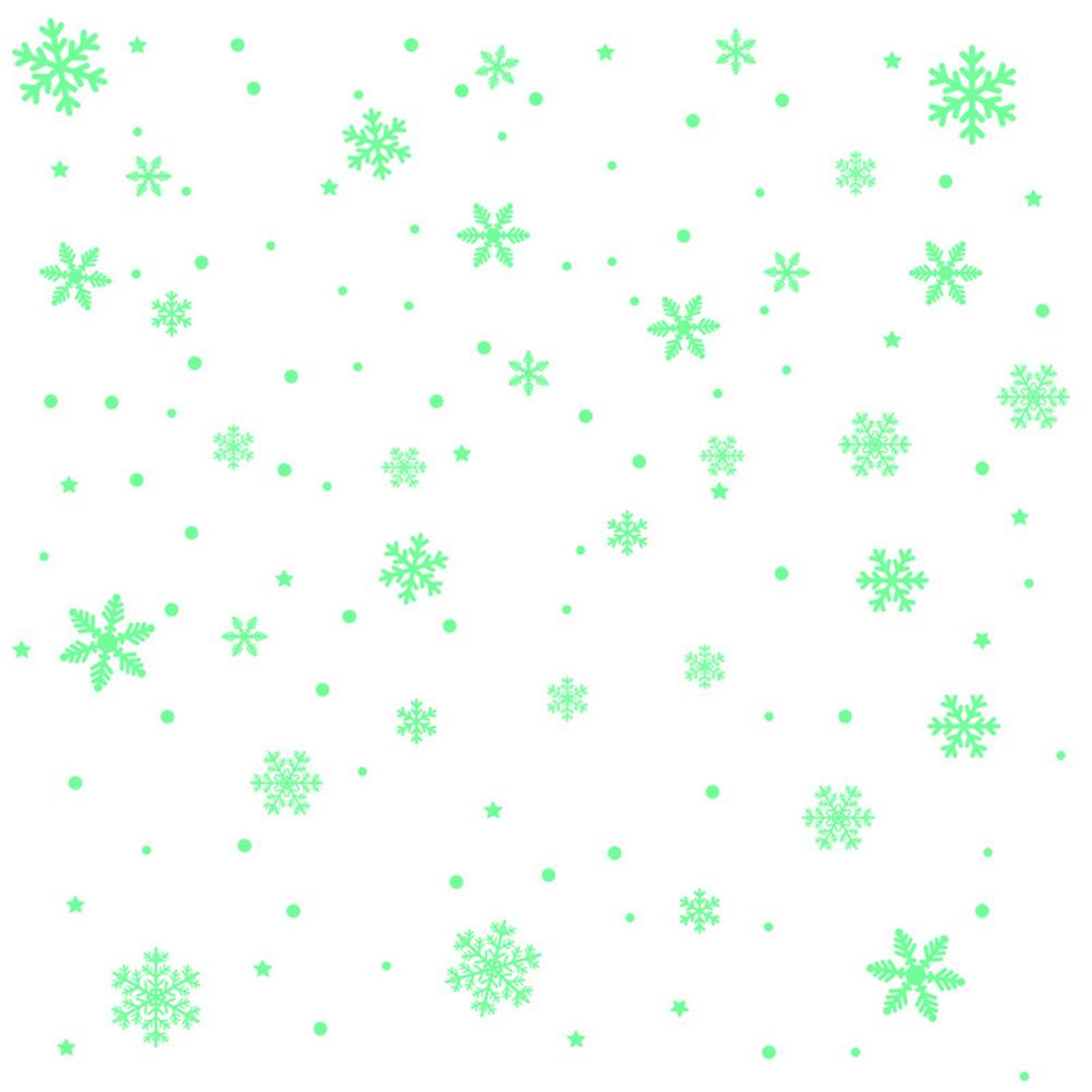 In The Dark Christmas Snowflake Sticker Xmas Self Adhesive PVC Wall Decals Stickers Luminous