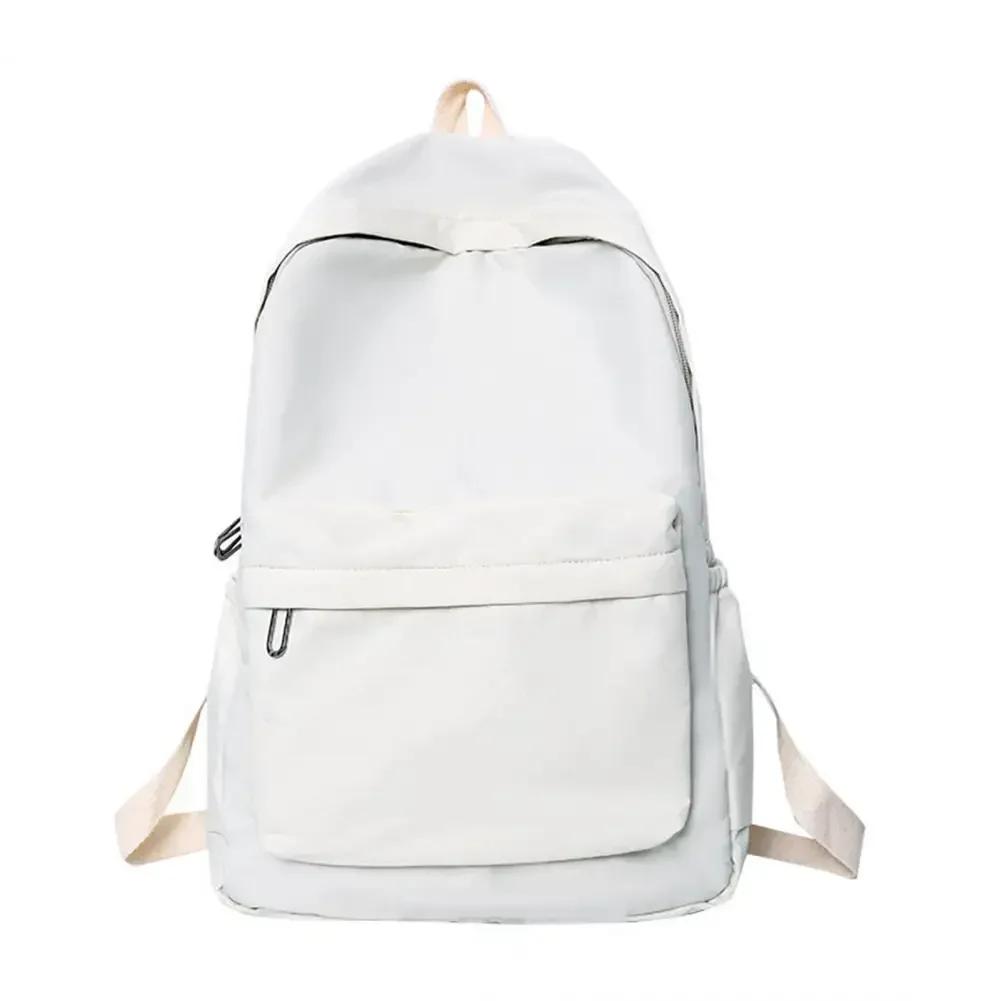 Водонепроницаемый рюкзак на молнии, однотонный, для подростков, девочек, книг, канцелярских принадлежностей, для студентов, повседневный, большой емкости, школьный рюкзак