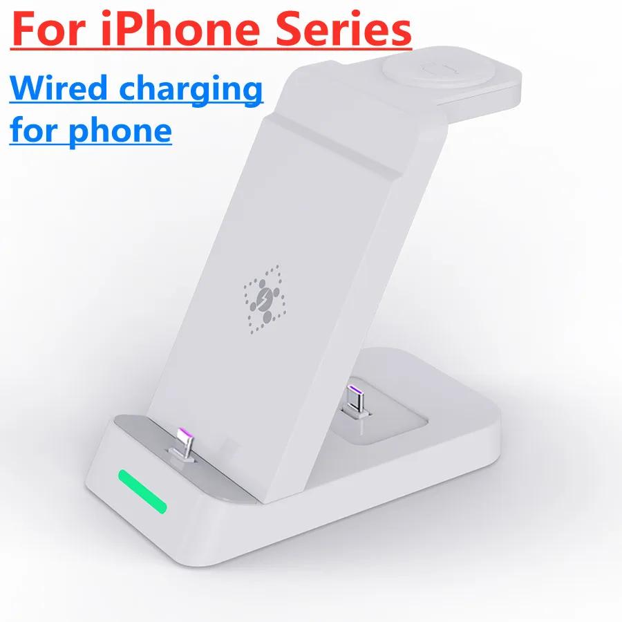 3 в 1 быстрая беспроводная зарядная подставка для iPhone 15 14 13 12 11 X XR 8 Samsung Watch 8 7 6 Airpods Pro зарядная док-станция