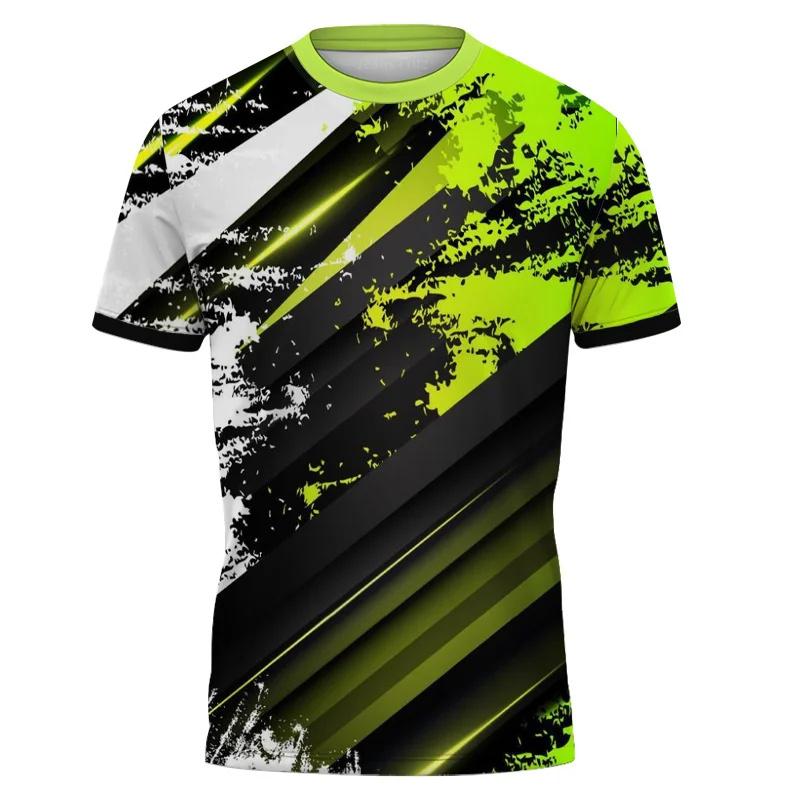 Summer Round Neck 3D Colorful Abstract Pattern Print Top Fashionable Casual Short Sleeved Men's T-shirts