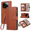 For Xiaomi Redmi Note 14 Pro 4G Case Multi Card Slots Zipper Leather Phone Cover with Wrist Strap