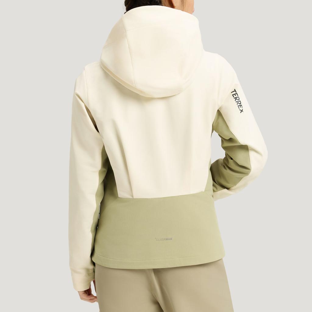 Adidas Terrex FW25 Climawarm Многослойный Мягкий Оболочечный Материал Для Улицы Водостойкая Дышащая Теплая Куртка с Капюшоном с Длинным Рукавом Женская куртки KS3526