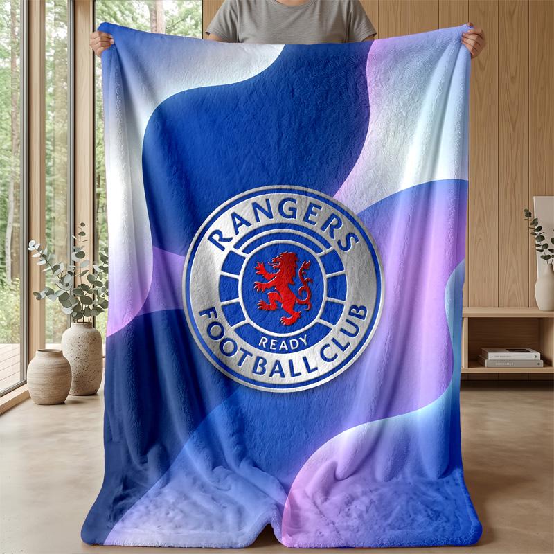 Rangers FC Soft Flannel Fleece Blanket Lightweight Cozy Warm Throw Blanket For Sofa Bed Home Decor