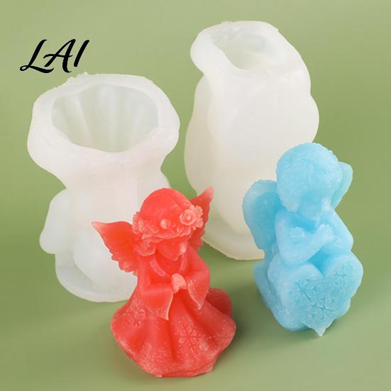 Holiday Handmade Gift Making Angels Cherub Silicone Candle Mold 3D Angel Resin Casting Mold Figure Chocolate for DIY Craft Scented Candles