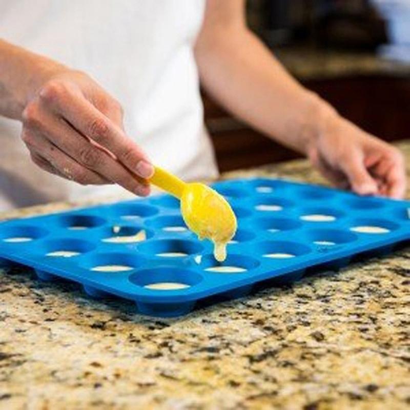 24 Cavity Pan Tray Silicone Mini Cupcake Cookie Bakeware Baking Mold Muffin Cup