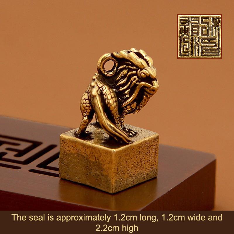 Vintage Brass Chinese Zodiac Seal Ornament Decorations Figurines Miniatures Home Decor Accessories Craft Souvenirs And Gifts