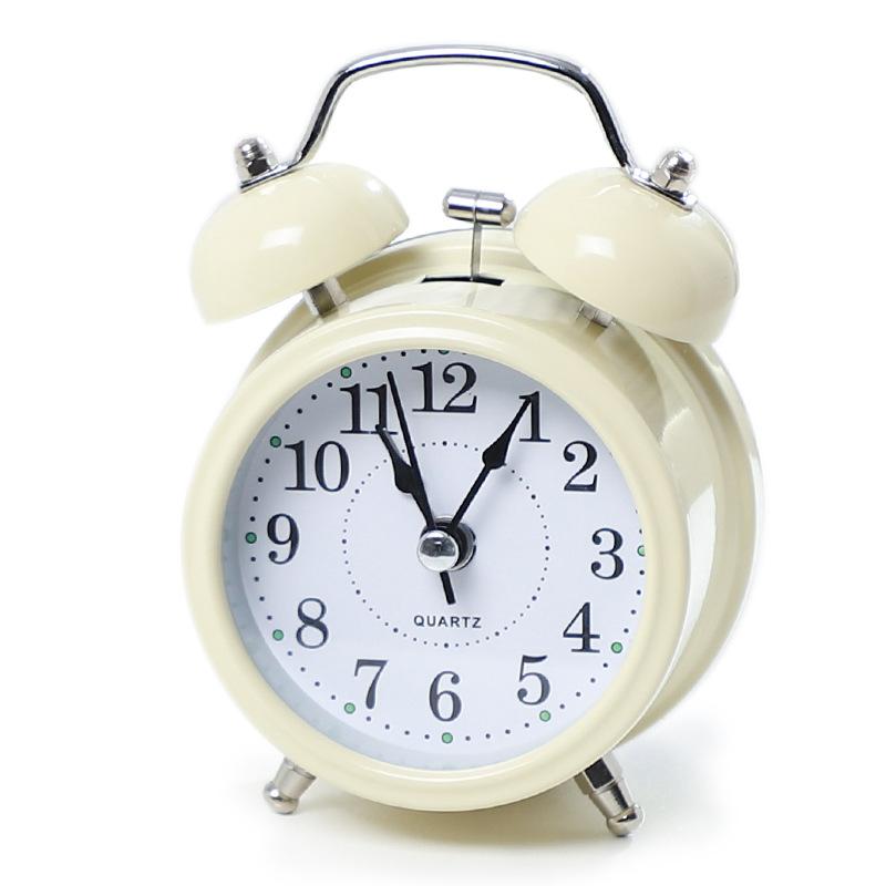 Super Loud Student Cartoon Sweeping Seconds Alarm Clock Head of Bed Silent Alarm Clock Luminous Male and Female Student Small Alarm Clock Home Use