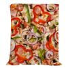 Cartoon Food Flannel Blanket Pizza Pattern Soft Cozy for Sofa Bed Kids Room All Season Home Decor Flat Print Best Choice