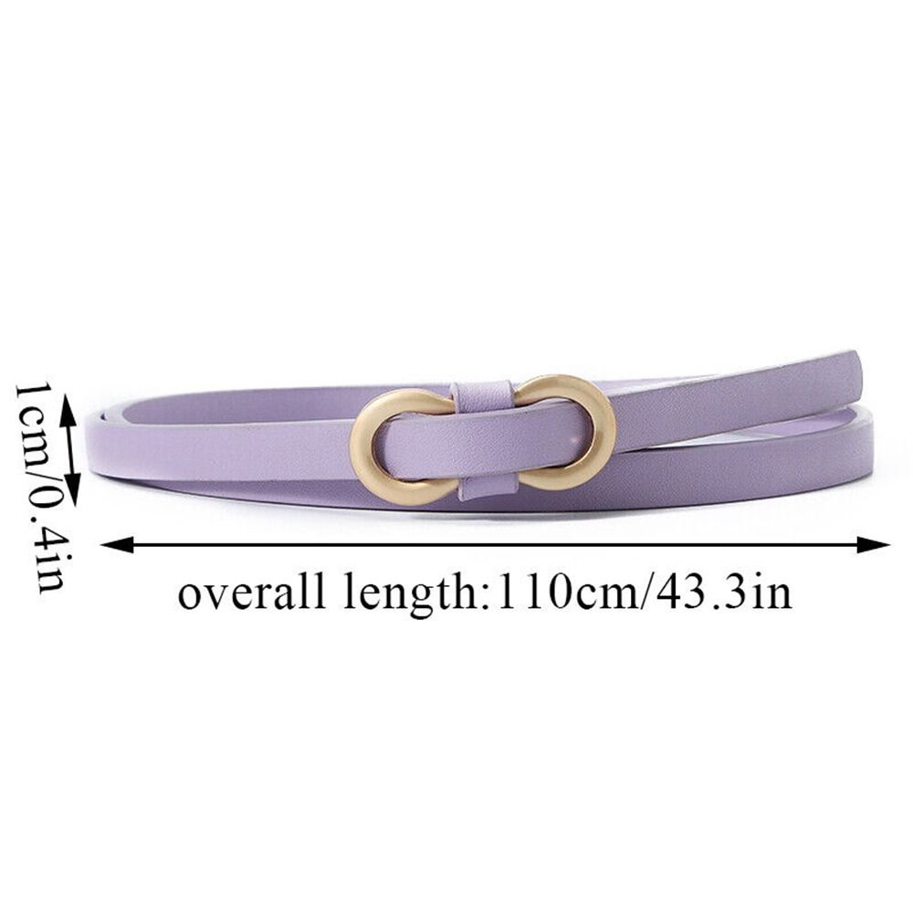 Ladies Vintage Shirt Dress Leather Belt Thin Waist Strap Trouser Dress Belts 8-Shaped Buckle Belts