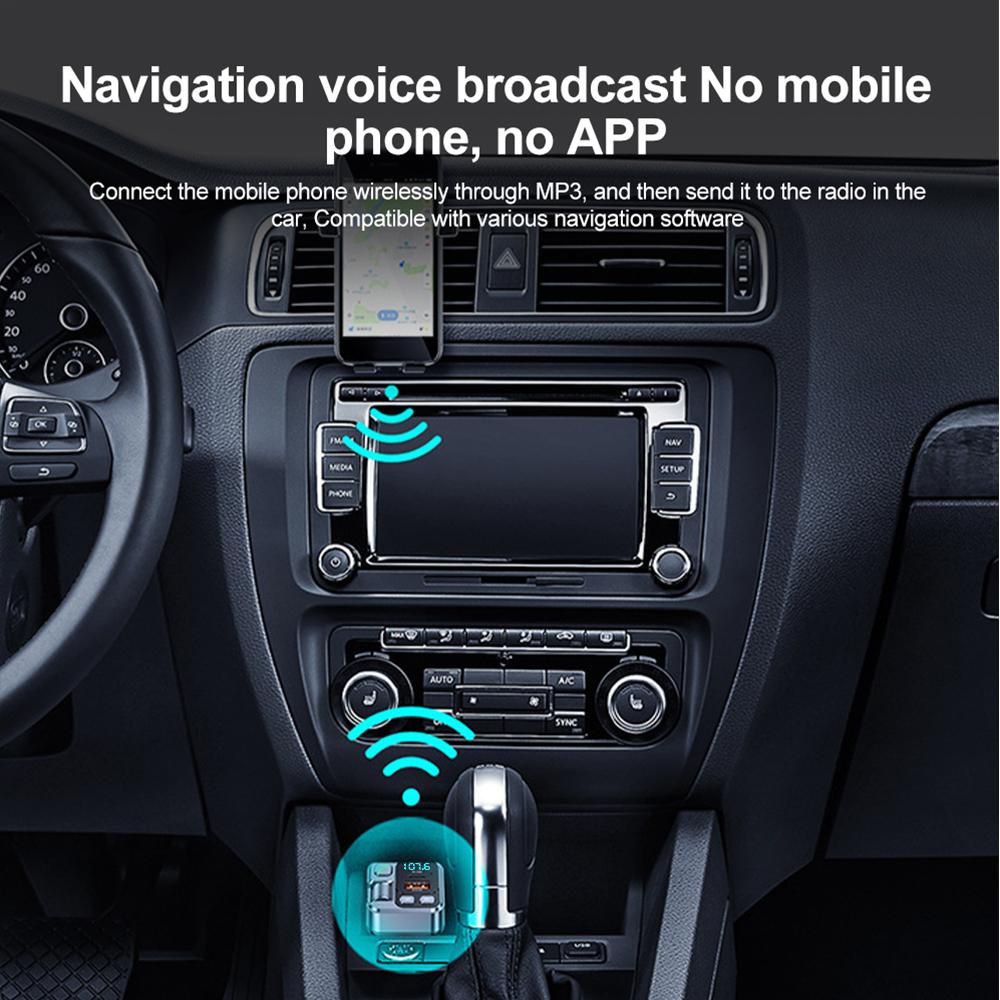 Автомобильный Bluetooth 5.1 FM-передатчик PD30W QC3.0, быстрая зарядка, автомобильное зарядное устройство, Bluetooth-адаптер, беспроводной автомобильный комплект громкой связи, MP3-плеер для всех телефонов
