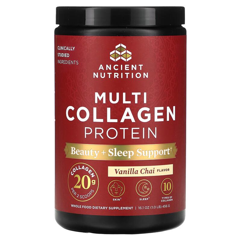Multi Collagen Protein, Beauty + Sleep Support, Vanilla Chai, 1 lb (456 g)