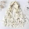 Women Travel Seagull Print Chiffon Georgette Bandana Scarf Summer Beach Sunscreen Thin Travel Shawl