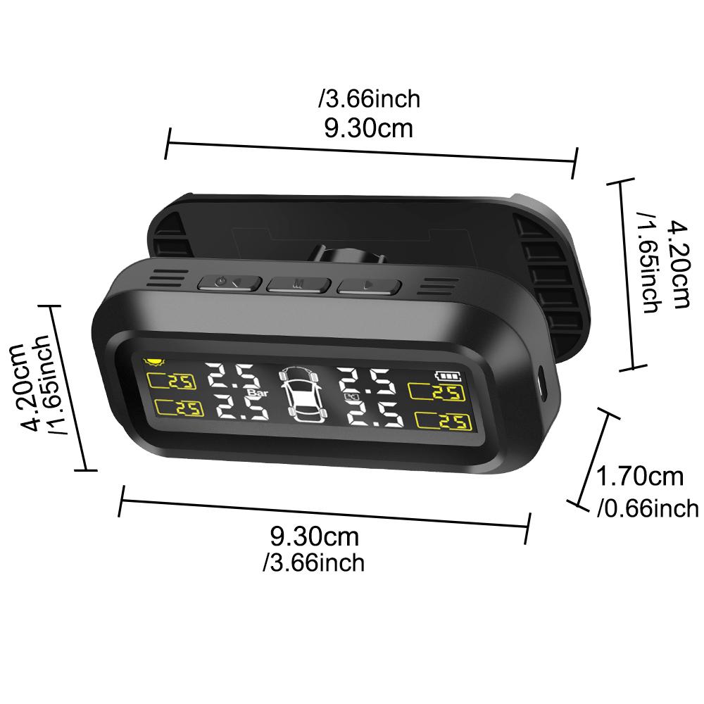 Tire Pressure Monitoring System Solar TPMS Temperature Warning Fuel Save Car Tyre Pressure Monitor Tyre Pressure Alarm With 4 External Sensors
