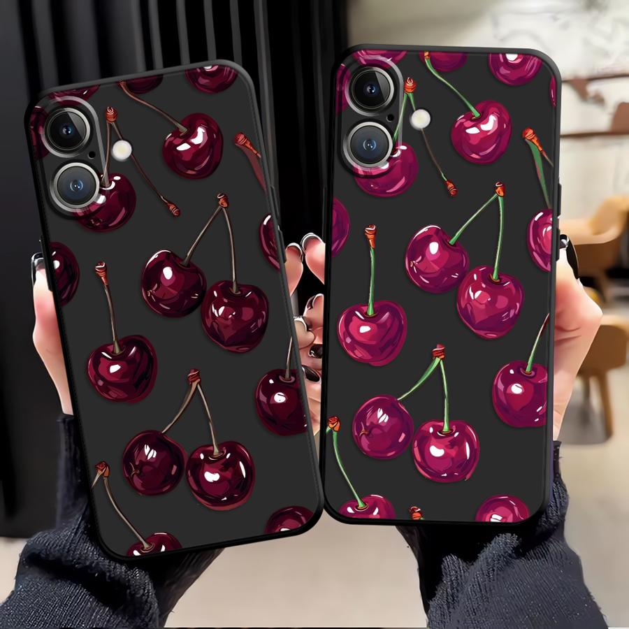 Чехол для Apple iPhone 17 Pro Max 14 11 12 15 Pro 7 8 Air 16 13 XR XS MAX Funda Чехол для телефона Фрукты Вишня