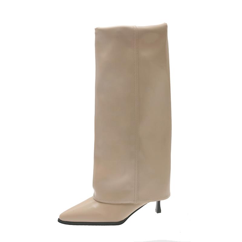 Модные женские модные сапоги 2024 Высококачественные сапоги до колена Женская обувь Ретро Повседневная мода Мотоциклетные сапоги Женская обувь