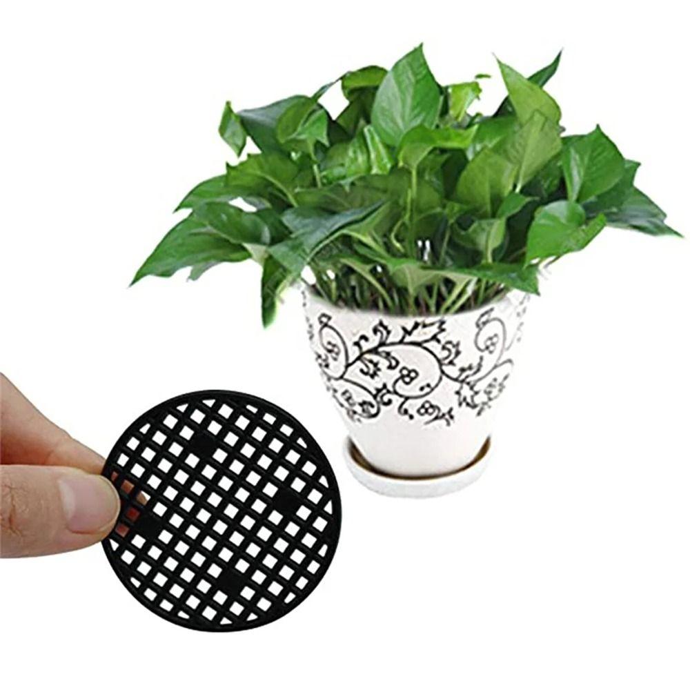 100/200/300Pcs Hole Bonsai Basin Grid Bottom Pad Plastic Round Mesh Grid Mat Flowerpot Gasket