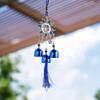 Солнце Луна Звезда Колокольчики ветра Счастливый амулет Синий сглаз Колокольчик ветра Кисточка Защита Благословение Дом Сад Подвесной декор Подвеска для автомобиля