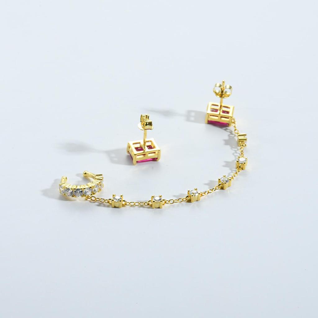 ANDYWEN Серьги-гвоздики из стерлингового серебра 925 пробы с турмалином и цирконием, длинная цепочка, длинные серьги с цирконием, роскошные ювелирные украшения, подарок