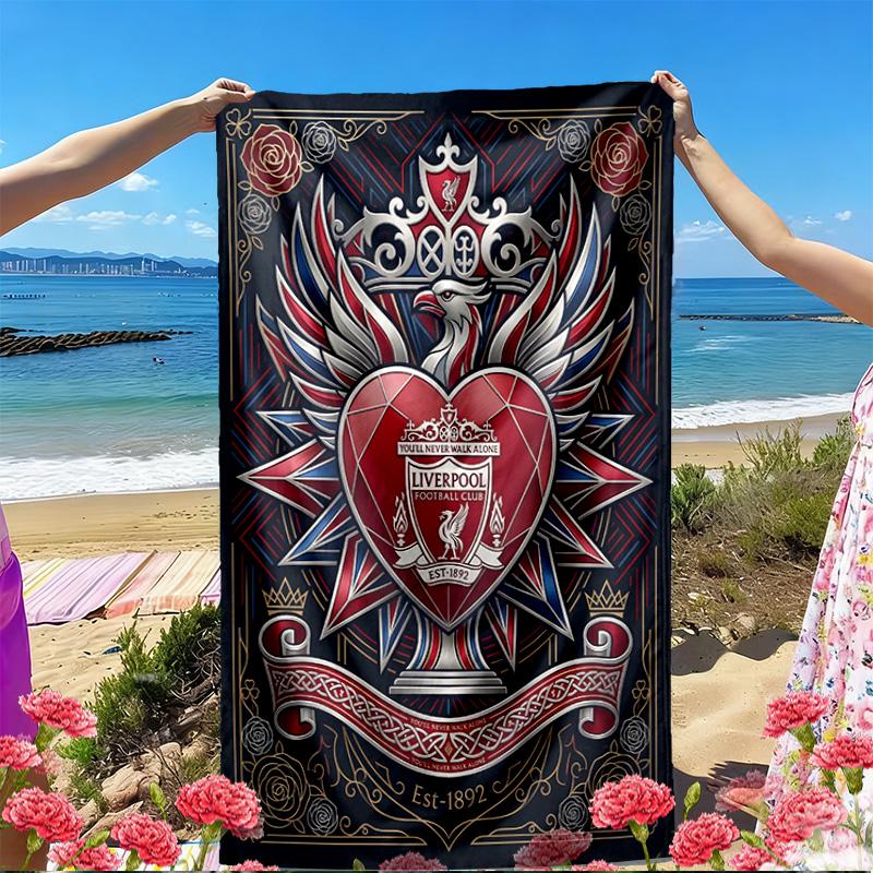 Liverpool Football Club Print Beach Towel, Versatile Lightweight Absorbent Beach Towel for Pool Surf Yoga Bathroom, Perfect Birthday Holiday Gift