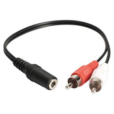 3,5 мм 1/8 ''стерео гнездо на 2 штекера RCA адаптер Aux Audio Y кабельный разветвитель