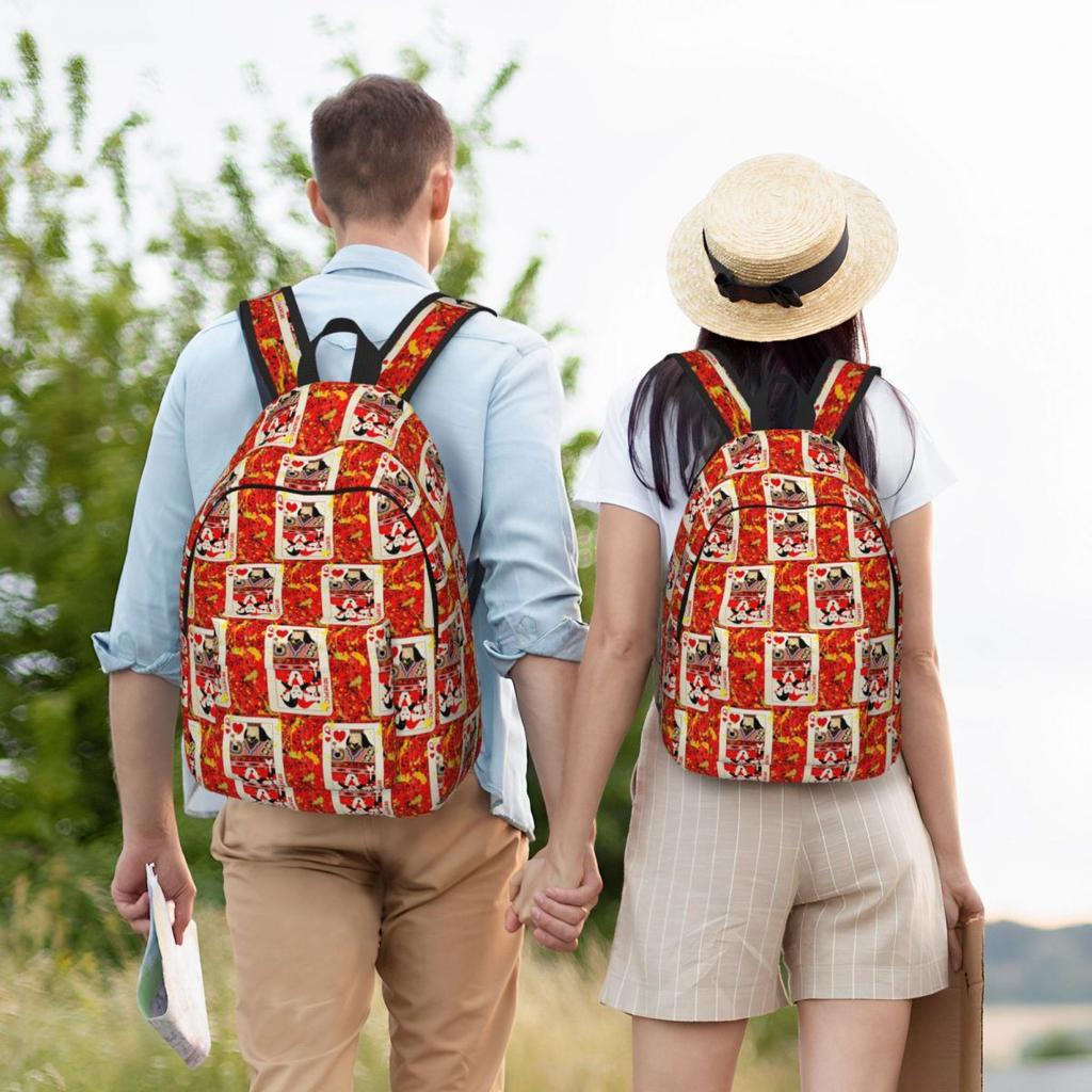 Казино Ночи Красная Дама Червей Рюкзак Горячая Распродажа Daypack Большая Вместимость Сумка для Книг Школьная Сумка Наплечные Сумки для Мужчин Женщин