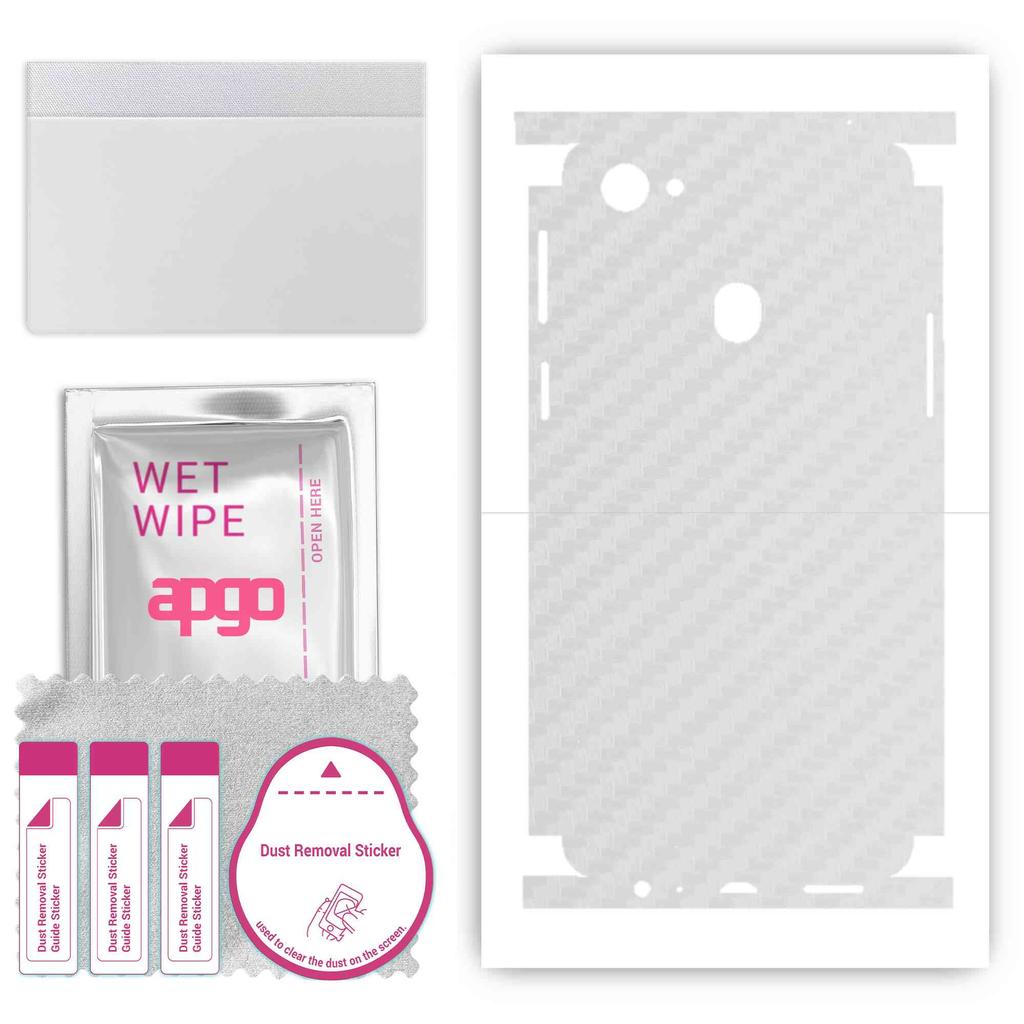 apgo Protective Skin Sticker for the Back+sides Compatible with Oppo F7, Full Wrap Film, Foil, Vinyl - Pattern Transparent Carbon
