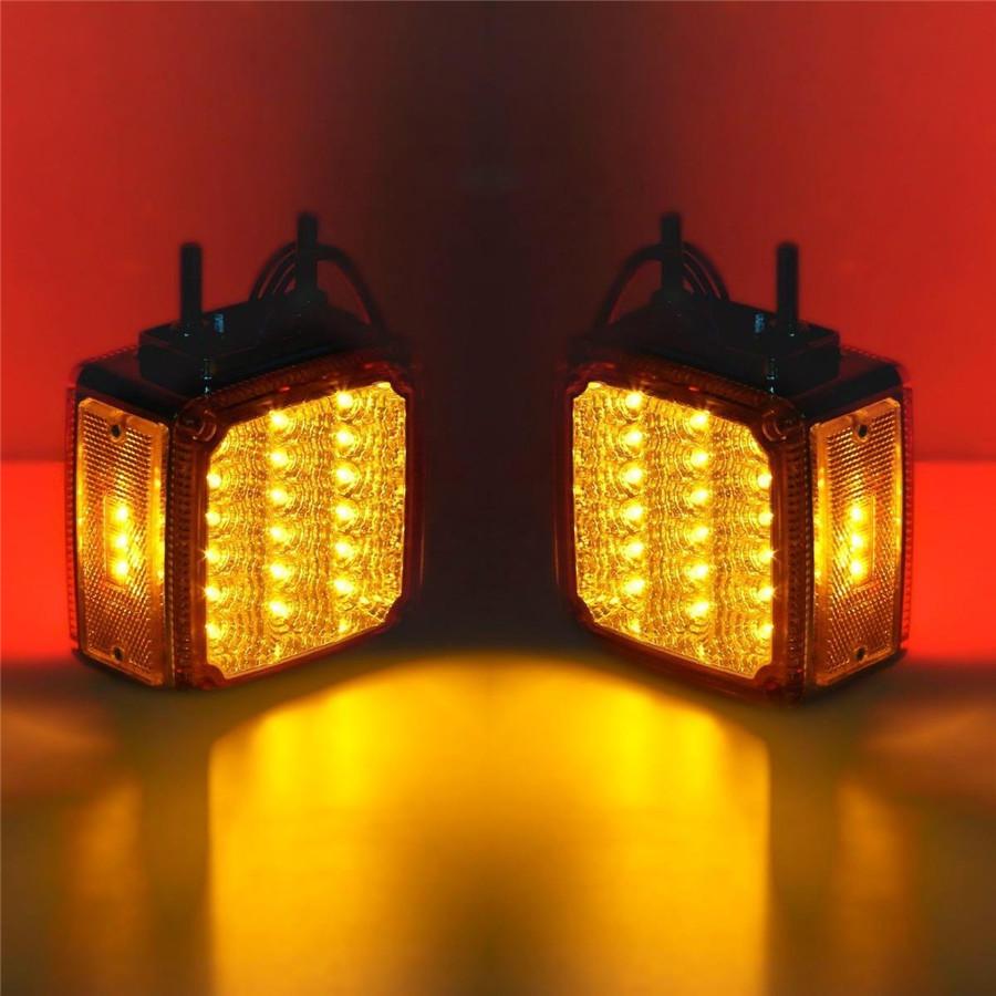 2Pcs 39 LED Tail Brake Light Turn Signal Side Marker Lamp For Truck Trailer Van