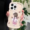 Cute Girl Pattern Soft Phone Cover for iPhone 11 12 13 14 15 Pro Max 6 6S 7 8 Plus Xs Wave Edge Shockproof Protective Rubber Case