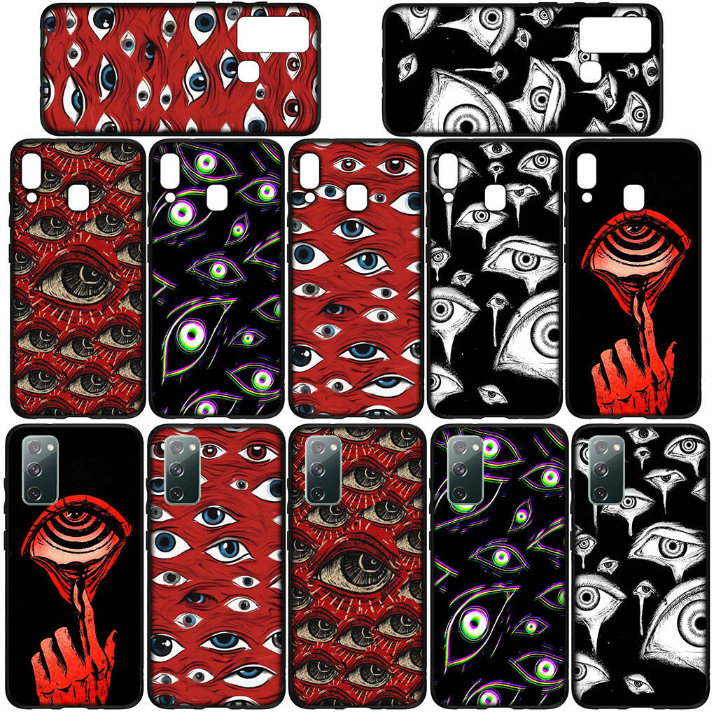 Чехол для телефона для Samsung Galaxy S25 S23 S22 S24 Ultra FE S8 A05 A06 A15 A16 A36 A37 A35 A54 A24 A55 A56 A57 A25 A26 A53 A17 Жуткое Страшное Лицо Глаза Чехол