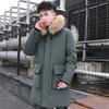 Утепленная мужская зимняя куртка средней и длинной длины в корейском стиле с пуховой подкладкой, молодежная трендовая зимняя утепленная куртка