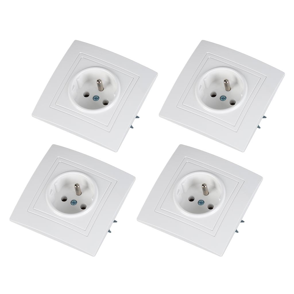 8pcs French Standard Socket 16A  Wall Mounted Socket Wall Outlet for Home Office Hotel