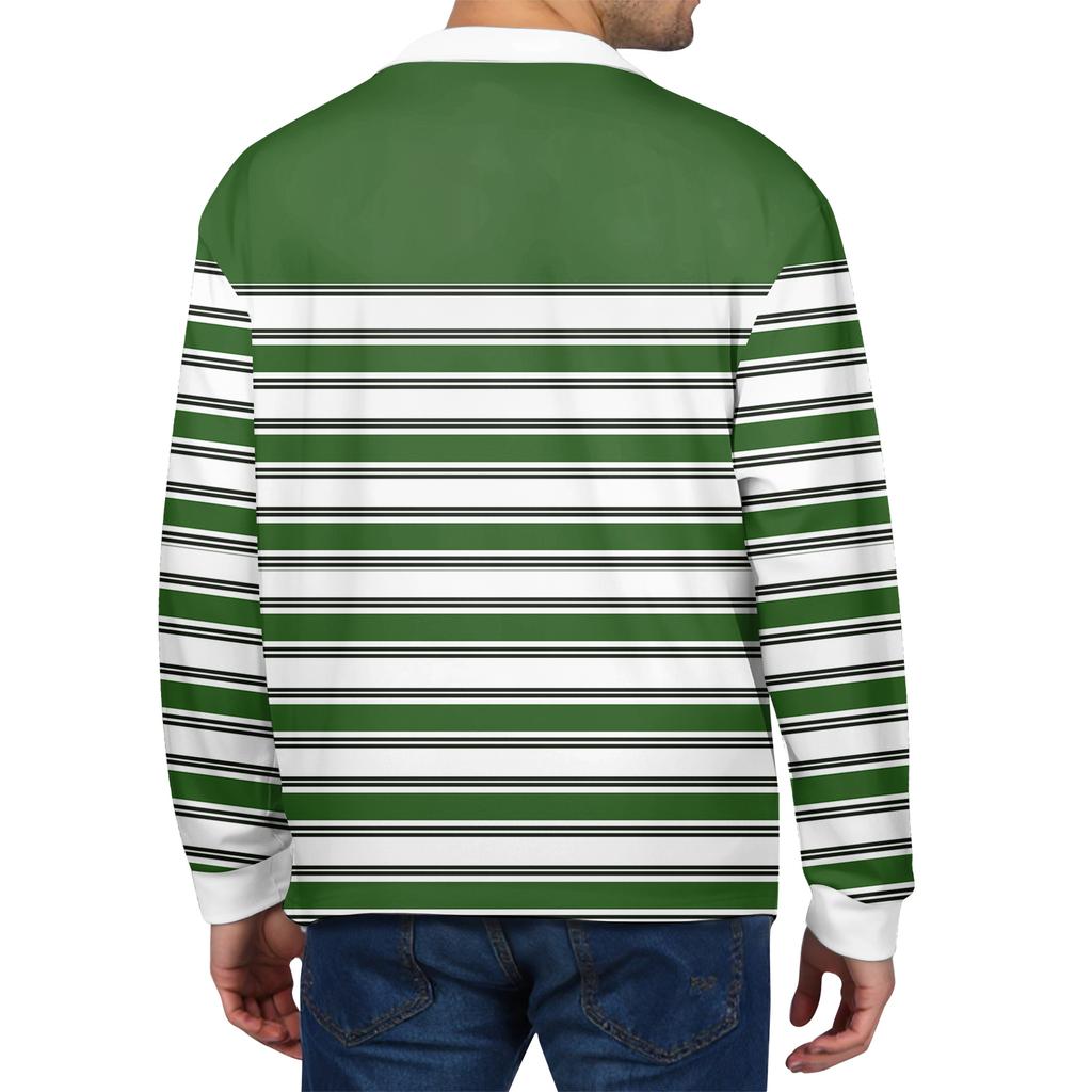 Мужские повседневные топы с длинными рукавами на пуговицах с полосатым принтом