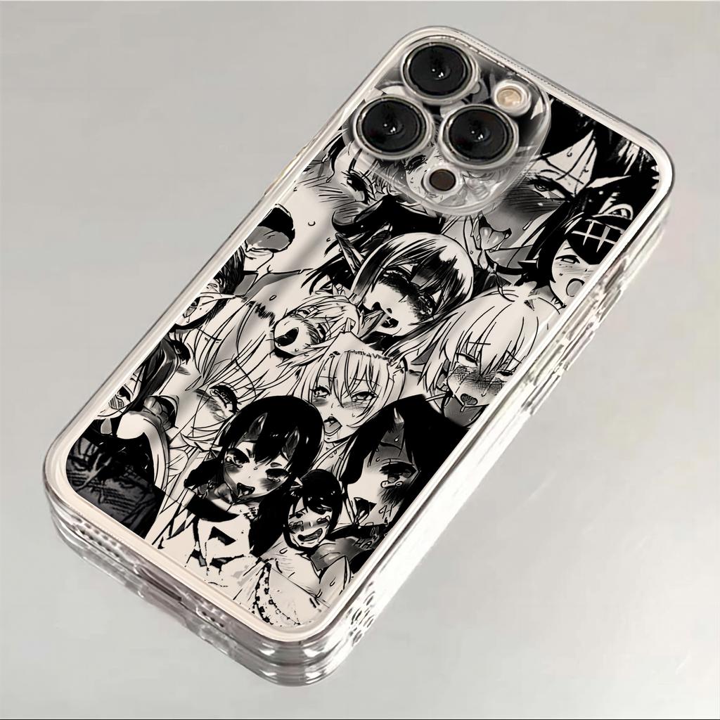 Чехол для телефона Cute girl trend Anime для iPhone 16 15 14 13 12 11 Mini Pro Max X XR XSMax 7 8 Plus SE20 A-Ahegaos Прозрачный чехол