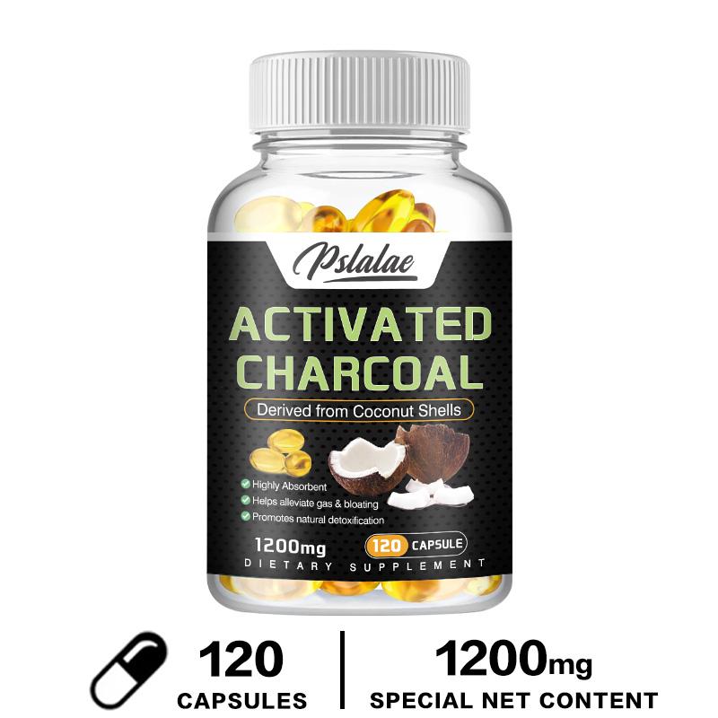 Pslalae - 1200 mg of activated charcoal derived from coconut shell - for digestive health