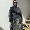 Sequins Snowflake Embroidery Woolen Coat Women Stand Collar Loose Thicken Jacket Vintage Long Sleeve Female Overcoat Autumn Winter New Fashion