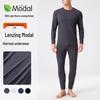 Lenzing Modal Men's Autumn Base Layer Set - Slim Fit Long Sleeve & Pants