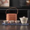 Chinese Style Ash Glazed Portable Travel Tea Set