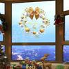 Yousheng Christmas Window Clings Large Christmas Wreath Decals with Bow Bells Balls Xmas Static Stickers for Glass Holiday Home Office Stores Decor