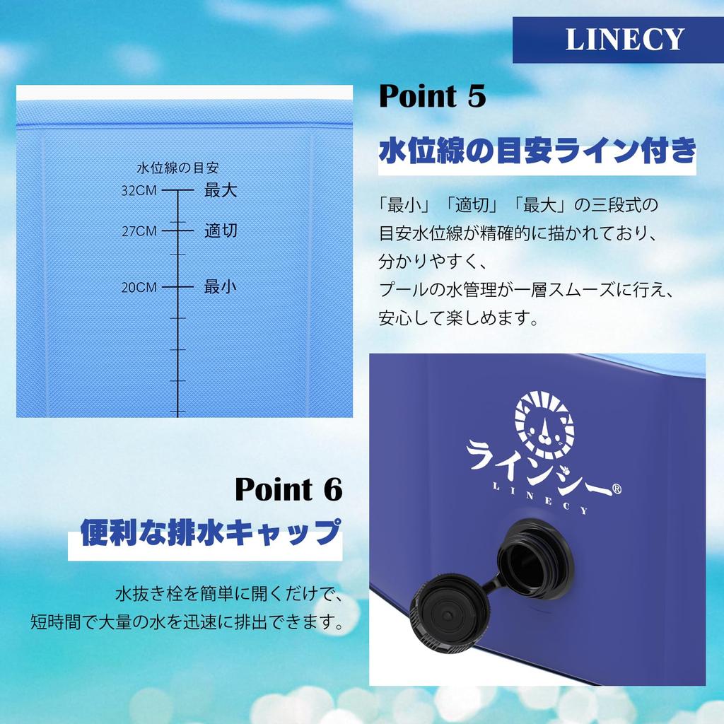 LINECY Большой виниловый бассейн для дома Без надувания Подходит для легкого и домашнего использования, Дети, 10030см, Требуется, Складной, Балконы, Домашние животные, Душ, Сад,
