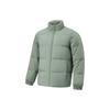Li Ning Fitness Series Solid Color Stand Collar Water Resistant Short Down Jacket Men Jacket Gray-Green AYMT105-4