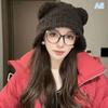 Cute Bear Ear Wool Hat Winter Beanies Warm Lace-up Ear Protection Knitted Bomber Cap Bonnets Knitting Korea Women Warm