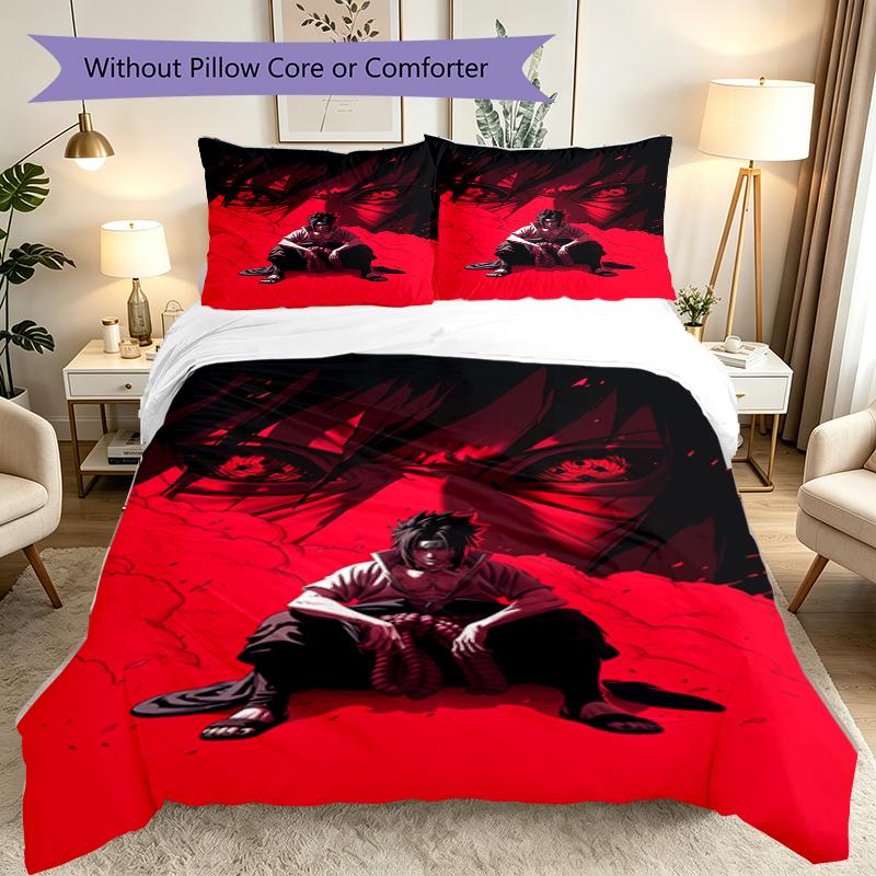 Game Role Naruto Duvet Cover Set - Without Core & Quilt, Lightweight Machine Washable, Anime Style Gaming Bed Set